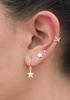 Amazon Transfronterizo Nuevo Chapado en Cobre Oro de 14K Set de un Solo Oído Aretes Cuadrados de Circonita Joyería de Moda Simple para Mujer