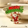 Broche de Broche de Guirlanda Cravejado com Strass Decoração de Caixa de Presente Esmalte Boneco de Neve de Natal Acessório para Suéter Feminino Liga Floral