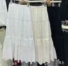 Falda de Patchwork de Encaje Calado Floral Bordado Estilo Francés para Mujer, Primavera 2026, Falda de Cintura Alta en Línea A, Holgada, Acampanada, con Volantes