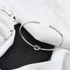 Pulsera de Nudo Retro Personalizada Pulsera de Plata Esterlina S925 Pulsera de Nudo Chic Elegante para Mujer Coreana Joyería de Moda