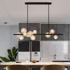 Lustre de Restaurante Nórdico Moderno Simples Criativo Personalidade Luz Luxuosa Celebridade da Internet Longo Sala de Jantar Nova Lâmpada de Mesa de Jantar Lâmpada de Bar