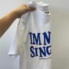 Camiseta de Manga Corta de Verano para Hombre y Mujer Camiseta de Manga Corta Estilo Japonés Antiguo para Mujer Ropa Estilo Hong Kong Camiseta Blanca Versátil de Moda Camiseta de Moda