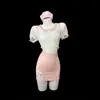 Disfraz Sexy de Enfermera Talla Plus Cos Sexy Atuendo de Enfermera No Necesita Quitarse, Lencería Muy Reveladora, Atuendo para Cita de Puro Deseo