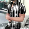 Nova Camisa Masculina de Verão Estampada de Leopardo Dominadora Manga Curta Slim Tendência Business Estilosa Moda Camisa com Estampa 3D
