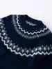 Suéter de Punto Jacquard Fair Isle 100% Lana para Hombres, Mujeres, Niños, Otoño, Invierno, Nuevo, Ligero, de Lujo, Estilo Old Money, Tejido