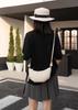 2024 Bolsa Feminina Verão Crossbody Ombro Axila Hornbag Dumpling Bolsa Novo Cetim Chinês Couro Genuíno Nicho All-match Bolsa Feminina