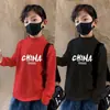 Y2328 # Camiseta Básica de Cuello Alto para Niños Manga Larga Otoño e Invierno 2025 Nuevo Estilo Top Térmico de Terciopelo por Ambos Lados