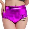 Shorts Metálicos de Cintura Alta Levanta Glúteos para Mujer Brillantes Sexys para Festival de Baile Carnaval