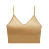 Chaleco de verano para mujer de algodón de fibra larga de Xinjiang con ombligo descubierto, pequeño, con almohadilla para el pecho, sujetador sin costuras, ropa exterior sexy, arnés fijo