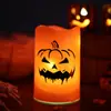 Abóbora de Halloween careta LED luminosa lâmpada de vela eletrônica decoração de festa atmosfera suprimentos de decoração lâmpada de abóbora