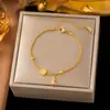 Tobillera Descalza con Borla de Mariposa de Acero de Titanio Estilo Coreano Sexy para Mujer Joyería de Celebridad de Internet Diseño de Nicho Simple Oro Rosa Tendencia