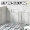 Porta-canetas Acrílico Transparente Simples Balde de Armazenamento de Papelaria para Estudantes Organizador de Mesa para Escritório Dormitório Caixa de Armazenamento de Pincéis de Maquiagem