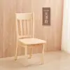 Cadeira Totalmente de Madeira Maciça Banqueta Simples para Sala de Jantar Doméstica com Encosto Mesa de Escritório Cadeira de Jantar para Restaurante Mesa e Cadeira de Jantar em Madeira Branca Natural