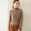 Nuevo suéter de cachemira de cuello alto para mujer otoño e invierno engrosado con base de punto trenzado suelto talla grande suéter de punto pullover