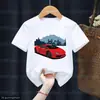 Moda Nueva Camiseta para Niños Genial Estampado de Patrón de Carreras Camiseta Infantil Linda Ropa Infantil Casual Tendencia