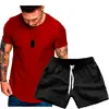 Nuevo Conjunto de Camisetas Casuales de Moda para Hombre de Verano, Color Sólido, Cuello Redondo, Manga Corta Deportiva