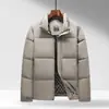 Jaqueta de algodão masculina com gola alta, casaco acolchoado de inverno espesso, quente e resistente ao frio, jaqueta de algodão para pais de meia-idade
