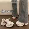 Cuero Genuino Suela Gruesa Hace que los Pies se Vean Más Pequeños Waffle Zapatos Forrest Gump Zapatos de Mujer 2026 Nuevos Versátiles Ligeros Casuales Deportivos Zapatos de Papá