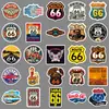 50 adesivos da Rota 66, estilo grafite, tendência transfronteiriça, adesivos super vendidos para motocicleta, computador, garrafa térmica e copo.