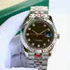 Reloj Transfronterizo Fábrica N Black Datejust 41mm Oro Rosa Datejust 2836 Incrustado con Diamantes Reloj para Hombre Luminoso Acero Inoxidable Reloj Mecánico