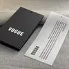 Etiquetas de Roupa Papel Especial Cartão Preto Dobrado Marca Tendência de Luxo Etiquetas para Roupas Masculinas e Femininas Etiquetas Universais Prontas