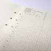 Papel de Recarga para Cuaderno A6A7 6 Agujeros 45 Hojas Hojas Interiores de Hojas Sueltas Cuadrícula Rayado Blanco Planificador Desmontable Páginas Interiores