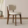 Silla moderna minimalista nórdica para el hogar de madera maciza, silla de diseñador italiano de lujo ligero con respaldo, silla de comedor para apartamentos pequeños