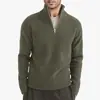 Comércio Exterior Amazon Transfronteiriço Novo Estilo Malha Masculina Jovem Casual Camada Base Quente Jaqueta de Malha com Meio Zíper