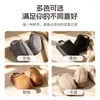 Chinelos de Algodão para Casal Outono e Inverno, Quentinhos e Forrados com Lã, Sapatos de Algodão Antiderrapantes de Solado Grosso, Chinelos Simples Meio Cobertos com Solado Macio Antiderrapante