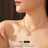 Nuevo Collar con Colgante de Calabaza de Circonita Estilo Chino, Cadena para Clavícula de Lujo Ligero de Nicho, Joyería Exquisita Versátil para Mujeres con un Toque de Alta Gama