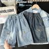 2025 nova roupa de verão infantil meninos crianças lavagem com areia Calça shorts jeans calças atacado