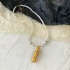 Colar Banhado a Ouro para Mulheres, Pingente Versátil de Moda Vintage com um Design de Alto Padrão Corrente para Suéter Acessório de Roupa