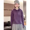 Tricô Vermelho de Ano Novo com Capuz Espesso para Mulheres, Manga Longa, Toque Solto, Camada Base de Suéter, Vermelho Vivo