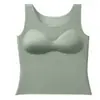 Camiseta Regata Básica de Verão Longa Sem Mangas Seamless com Alça Larga Fixa nos Ombros Copas Fixas Sem Deslocamento Modeladora da Cintura Justa Versátil Roupa Íntima
