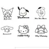 Pegatina de dibujos animados para teléfono móvil, galvanoplastia, pegatina de metal Sanrio, pegatina plateada de anime, pegatina impermeable para perro parchia, venta al por mayor