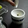 Balde de Escória de Chá Jianshui Pintado à Mão com Esmalte Azul Mi Yan com Tampa Conjunto de Chá Água Con Acessórios