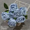Flores Azules de Boda Materiales Flores de Seda Rosas Peonías Flores Arregladas Cascada de Flores Techo Arte Floral Arreglo Floral Jardín de Monet
