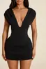 Vestido corto sexy ajustado para mujer con diseño de corsé de estilo transfronterizo europeo y americano, escote en V profundo, cintura fruncida.
