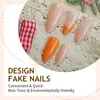 Suministro Transfronterizo de Piezas Sencillas de Manicura Naranja, Uñas Postizas Portátiles, Piezas de Manicura al por Mayor, Productos Terminados Extraíbles