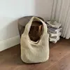 Bolso de Hombro de Gran Capacidad, Bolso de Mano, Bolso Tejido de Paja para Viajes de Playa, Bolso de Paja Versátil Estilo Perezoso Ins para Vacaciones para Mujeres