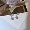 Pendientes redondos de estrella con hebilla para la oreja, otoño e invierno, nuevos pendientes de pentagrama secretos para niñas, pendientes de temperamento exquisito con personalidad de diamantes completos