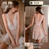 Lencería Sexy, Pijama Sexy de Encaje con Escote en V Profundo, Tentación Transparente, Camisón de Pasión Ardiente y Puro Deseo, No Necesita Quitarse Pasión 8134