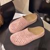 Medias Pantuflas Baotou para Mujer 2025 Nuevas Slip-Ons de Suela Gruesa, Caladas, Transpirables, Casuales, Versátiles, Para Usar Afuera, Birkenstocks de Agujeros