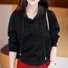 Moletom com Capuz Casual Fino Estiloso de Outono que Reduz a Idade com Mangas Longas