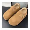 Novos e Versáteis Sapatos Birkenstock de Pelo 2026 para Mulheres, Sapatos Birkenstock de Pelúcia de Inverno com Sola Grossa e Aumento de Altura, Totalmente Fechados e Quentes