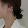 Clip de Oreja Azul Klein de Cadena de Doble Capa para Hombre, Único y Cool Estilo Ins Gota de Agua Zircón Arracadas Falsas Sin Perforación