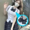 Camisa Estilo Universitario Japonés JK Ajustada a la Cintura para Mujer, Camisa Versátil Adelgazante, Top de Manga Corta de Moda para Chicas Atrevidas