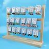 Soporte de exhibición de gancho de hierro multicapa de madera maciza para colgar pendientes, tachuelas, joyería y accesorios, adecuado para almacenamiento y exhibición en puesto