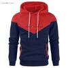 Sudadera con capucha de forro polar para hombre, estilo europeo y americano, bloques de color, patchwork, de manga larga, estilo deportes de invierno, Fibra de poliéster