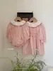 Conjuntos de Hermana Estilo Coreano Jennybebe para Bebés y Niños Pequeños, Mameluco Dulce con Cuello para Bebés Niñas, Vestido Floral con Mangas Largas